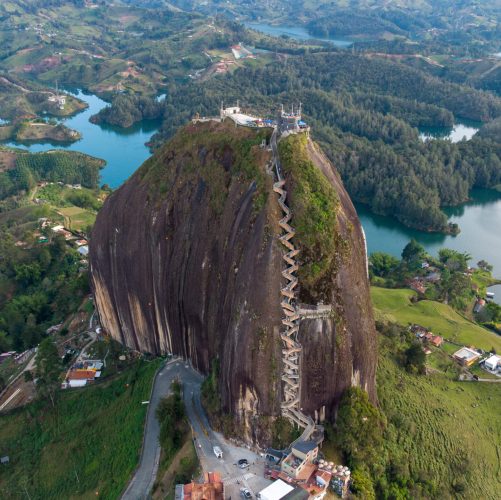 view of the mountains el peñol guatape colombia